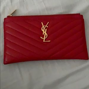 Saint Laurent Matelassé Leather Zip Pouch